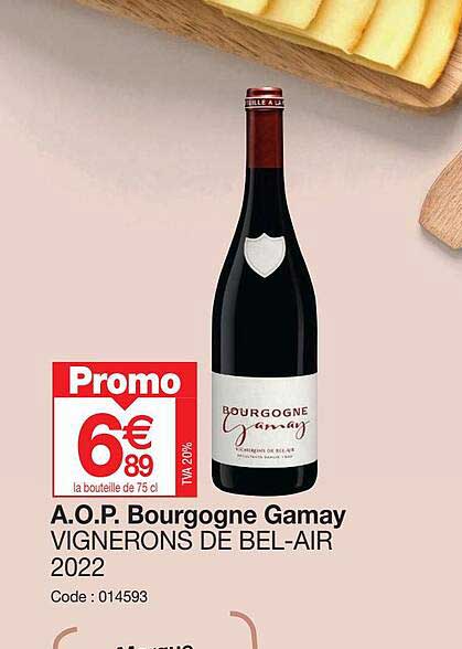 a.o.p. bourgogne gamay vignerons de bel-air 2022