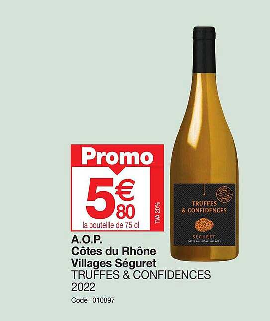 a.o.p. côtes du rhône villages séguret truffes & confidences 2022