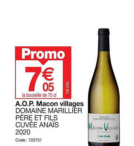 a.o.p. macon villages domaine marillier père et fils cuvée anaïs 2020