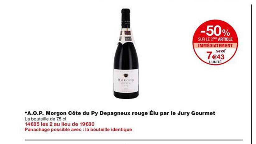 a.o.p. morgon côte du py depagneux rouge élu par le jury gourmet
