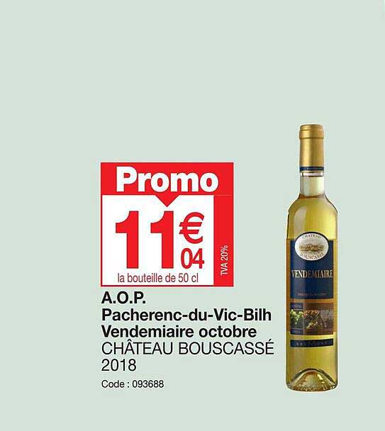 a.o.p. pacherenc-du-vic-bilh vendemiare octobre château bouscassé 2018