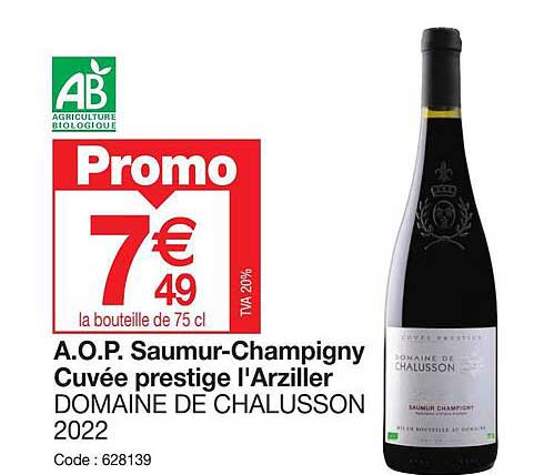 a.o.p. saumur-champigny cuvée prestige l'arziller domaine de chalusson 2022
