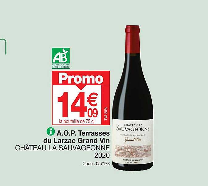 a.o.p. terrasses du larzac grand vin château la sauvageonne 2020