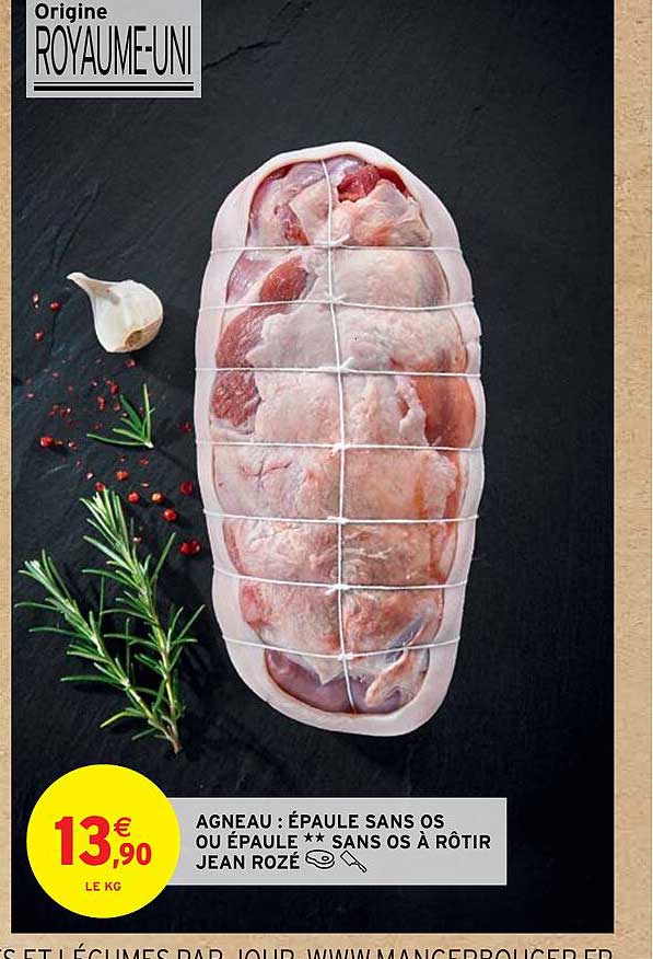 agneau : épaule sans os ou épaule** sans os à rôtir jean rozé