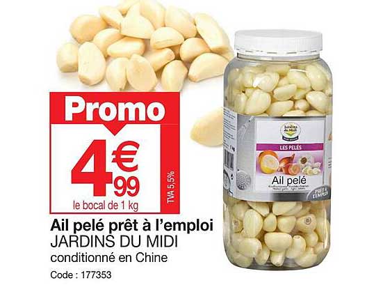ail pelé prêt à l'emploi jardins du midi