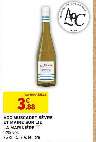 aoc muscadet sèvre et maine sur lie la marinière