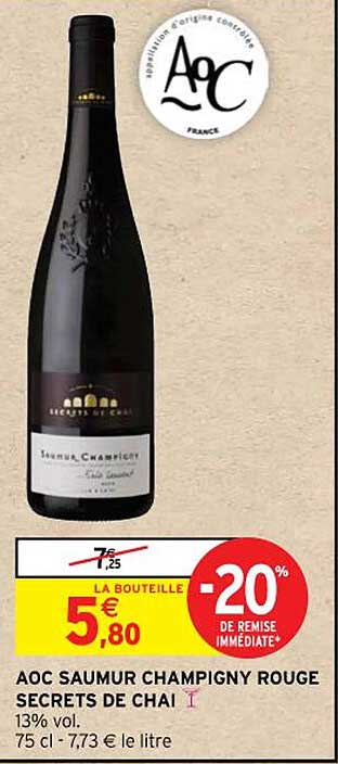 aoc saumur champigny rouge secrets de chai