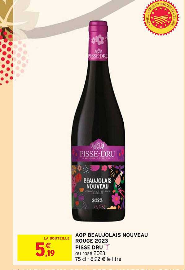 aop beaujolais nouveau rouge 2023 pisse dru