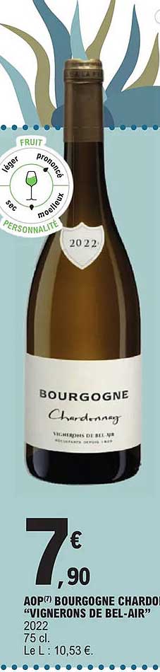 aop bourgogne chardonnay "vignerons de bel-air"