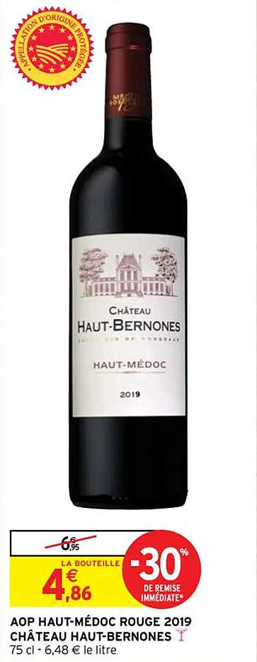 aop haut-médoc rouge 2019 château haut-bernones