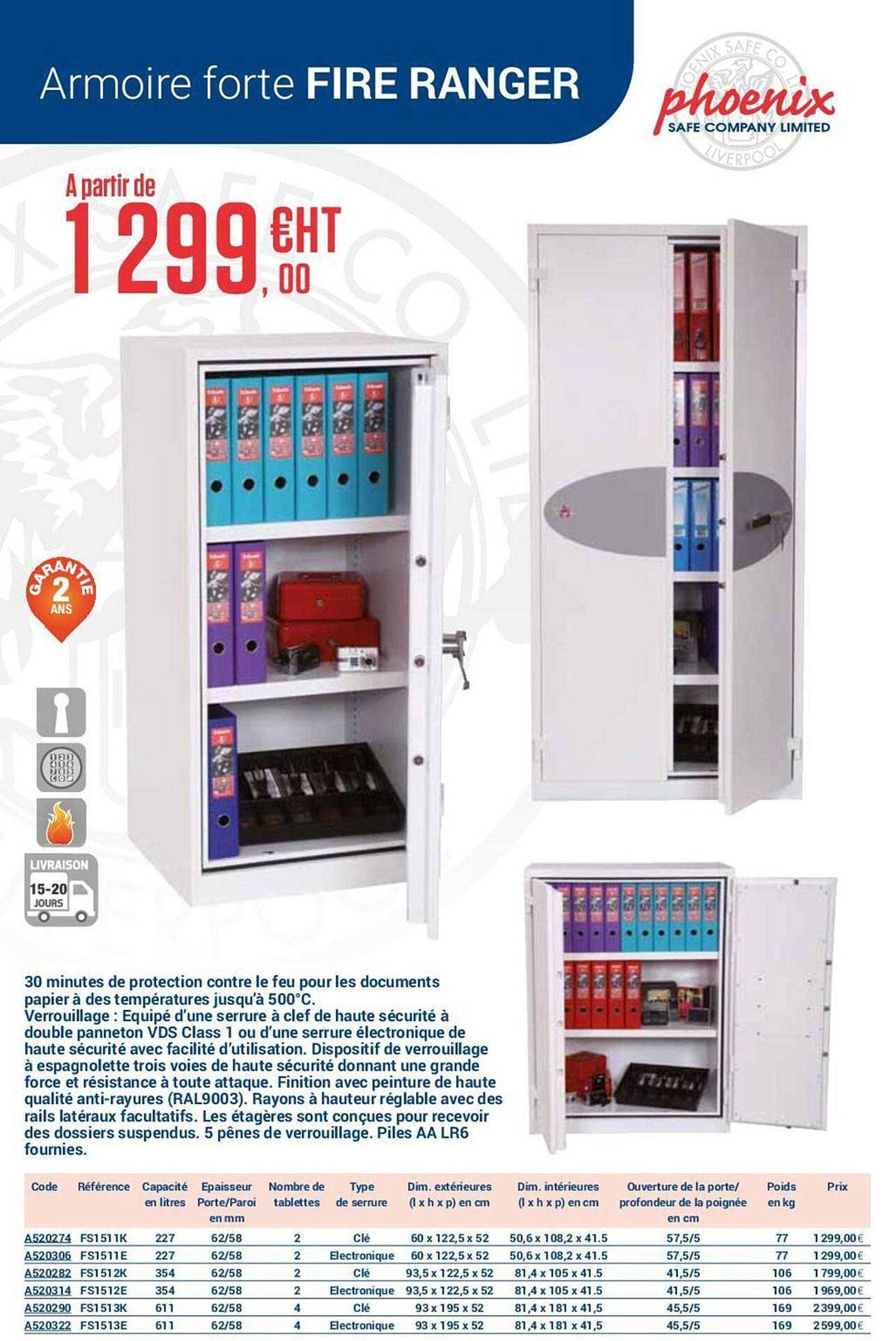 armoire forte fire ranger phoenix