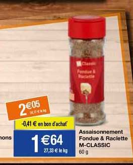 assaisonnement fondue & raclette m-classic