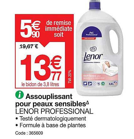 assouplissant pour peaux sensibles lenor professional