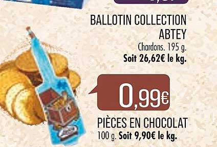 ballotin collection abtey, pièces en chocolat