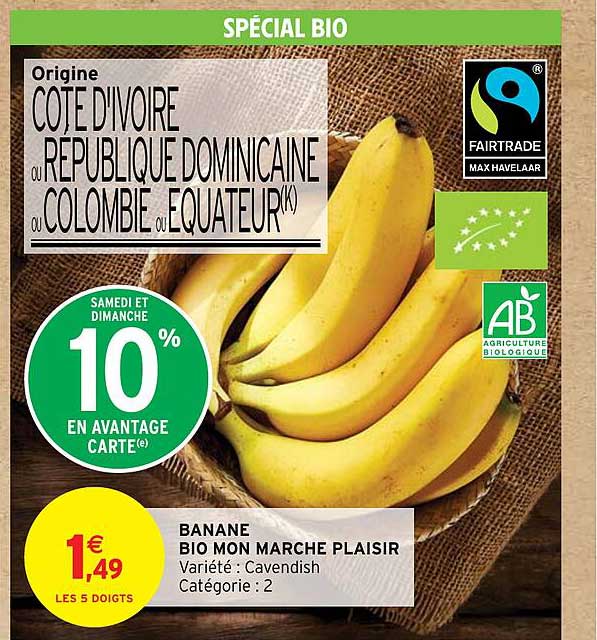 banane bio mon marché plaisir