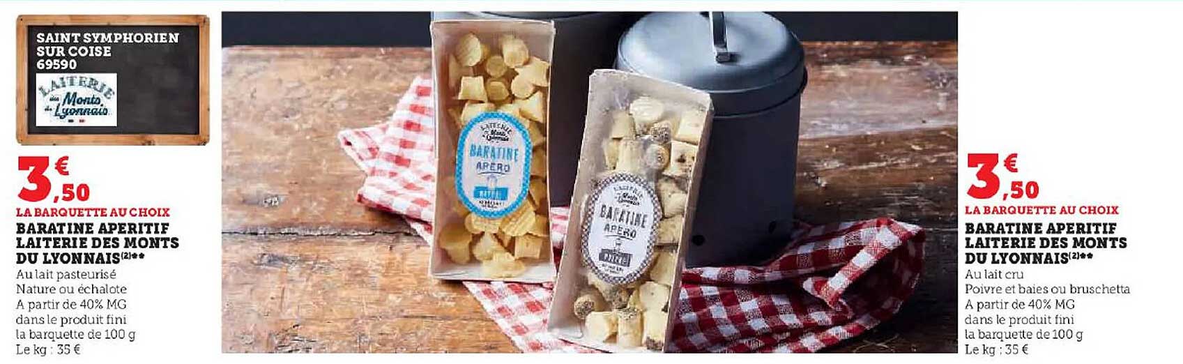 baratine apéritif laiterie des monts du lyonnais
