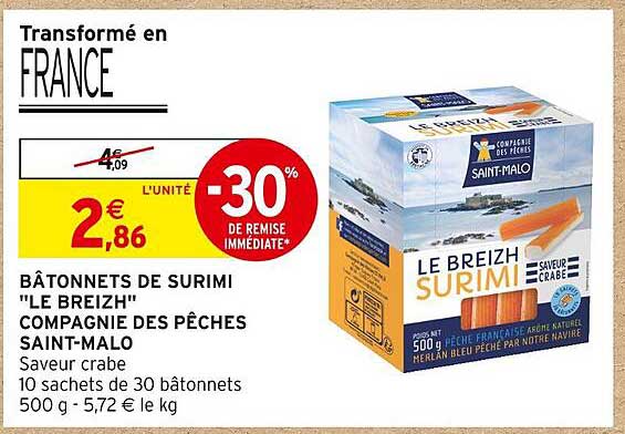 bâtonnets de surimi "le breizh" compagnie des pêches saint-malo