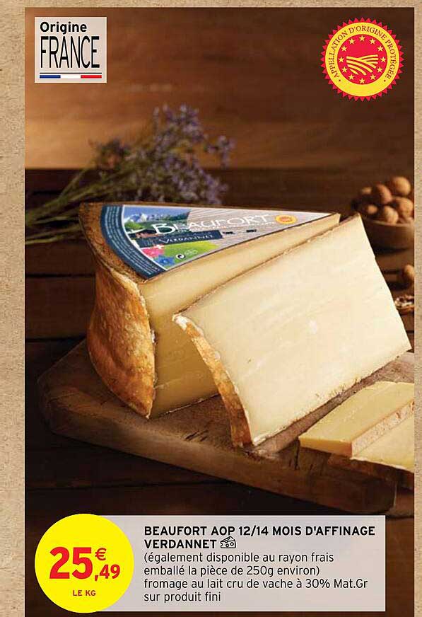 beaufort aop 12/14 mois d'affinage verdannet