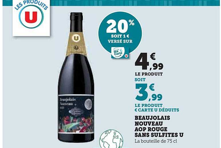 beaujolais nouveau aop rouge sans sulfites u
