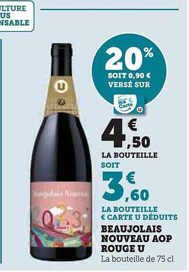 beaujolais nouveau aop rouge u