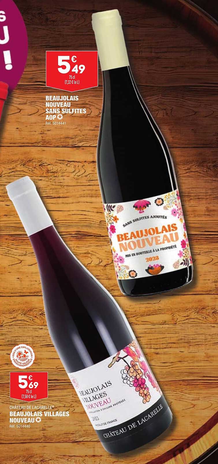 beaujolais nouveau sans sulfites aop, beaujolais villages nouveau château de lacarelle