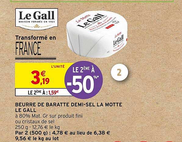beurre de baratte demi-sel la motte le gall