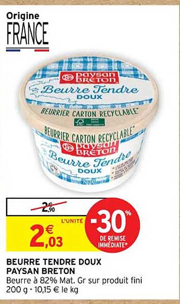 beurre tendre doux paysan breton
