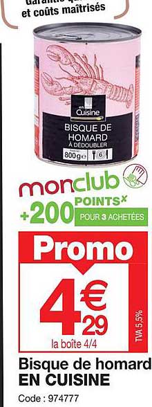 bisque de homard en cuisine