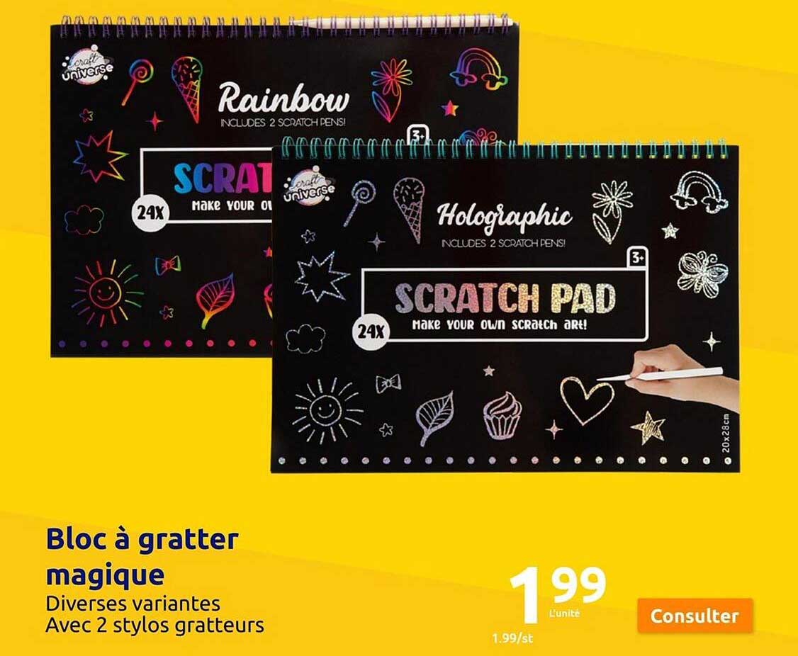 bloc à gratter magique