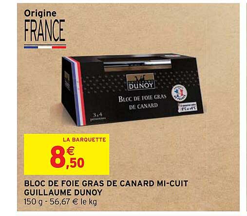 bloc de foie gras de canard mi-cuit guillaume dunoy