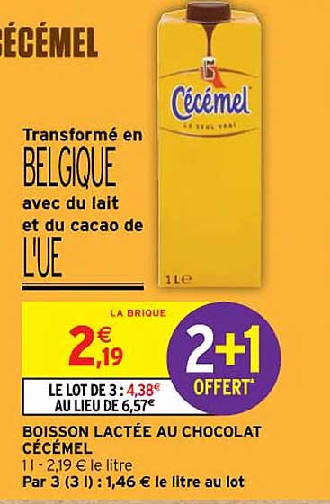 boisson lactée au chocolat cécémel