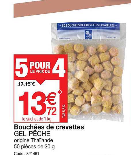 bouchées de crevettes gel-pêche
