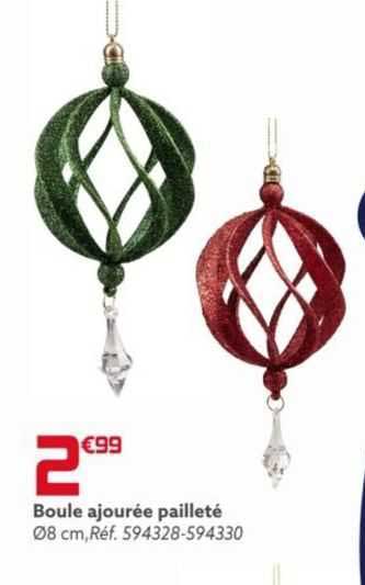 boule ajourée pailleté