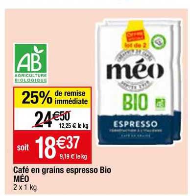 Café En Grains Espresso Bio Méo
