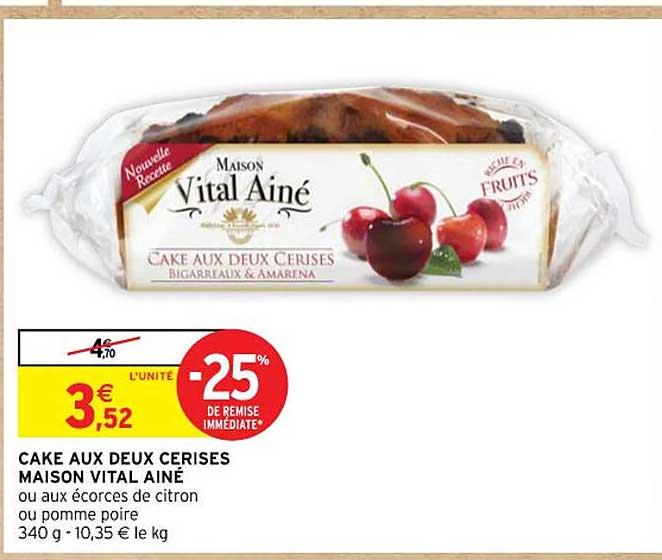 cake aux deux cerises maison vital ainé