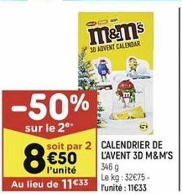 calendrier de l'avent 3d m&m's