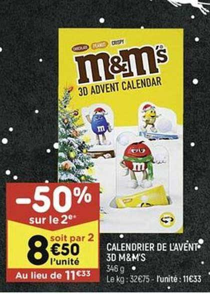 calendrier de l'avent 3d m&m's