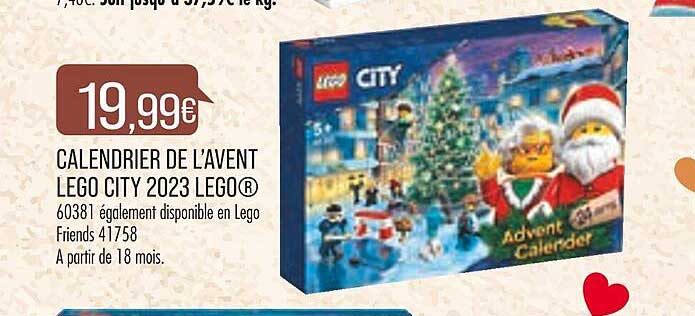 Calendrier De L'avent Lego City 2023 Lego