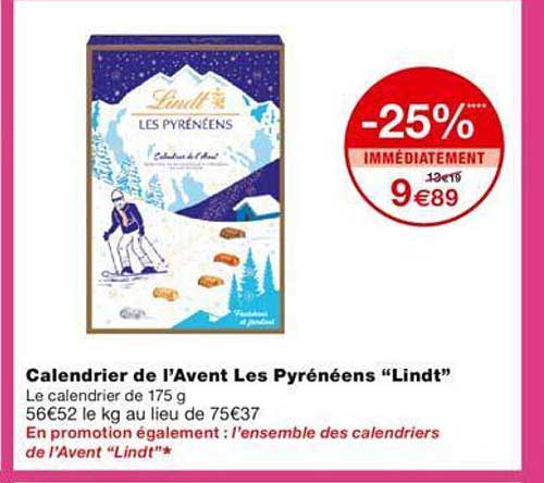 calendrier de l'avent les pyrénéens "lindt"