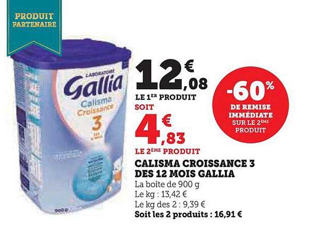 Calisma Croissance 3 Dès 12 Mois Gallia