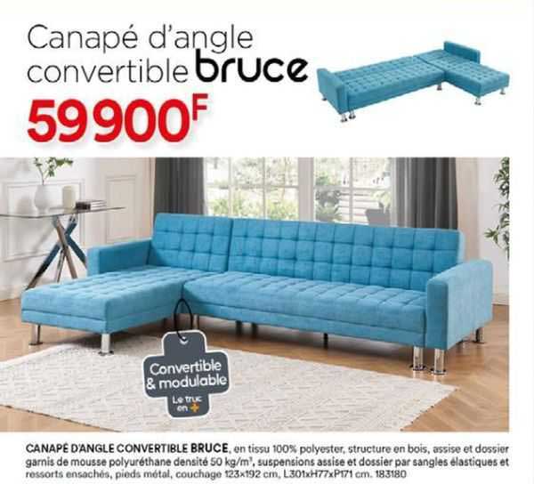 Canapé D'angle Convertible Bruce