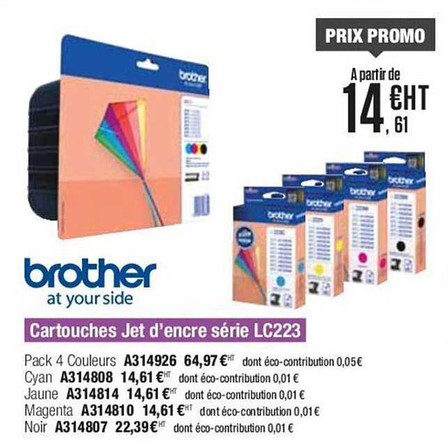 cartouches jet d'encre série lc223 brother
