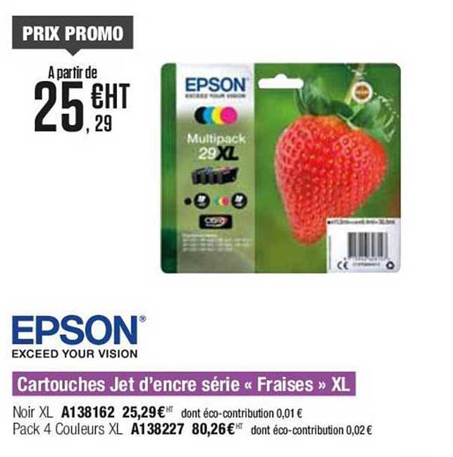 cartouches jet d'encre série «fraises» xl epson