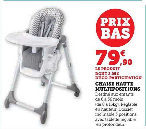 chaise haute multipositions