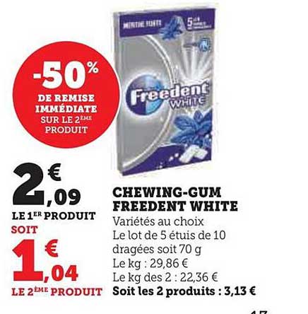 chewing-gum freedent white