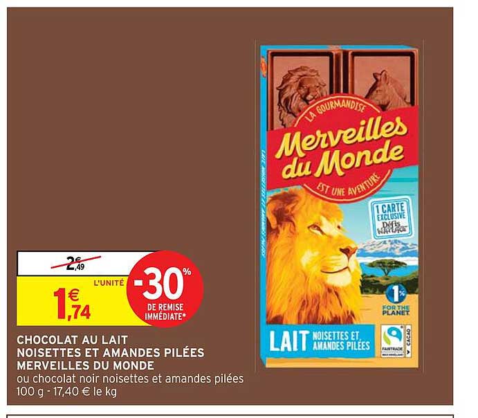 chocolat au lait noisettes et mandes pilées merveilles du monde