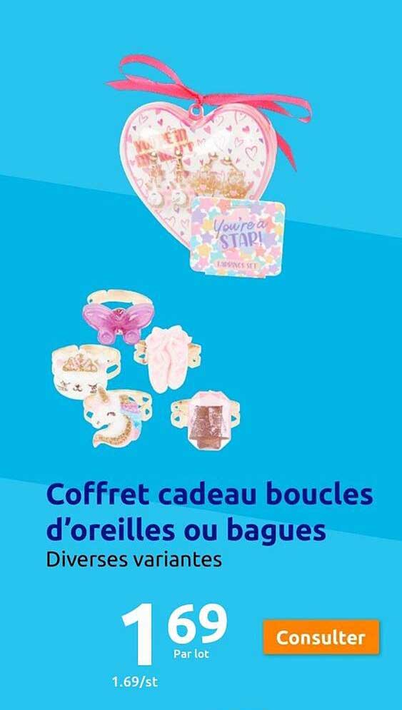 coffret cadeau boucles d'oreilles ou bagues