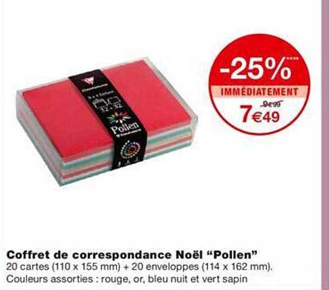 coffret de correspondance noël "pollen"