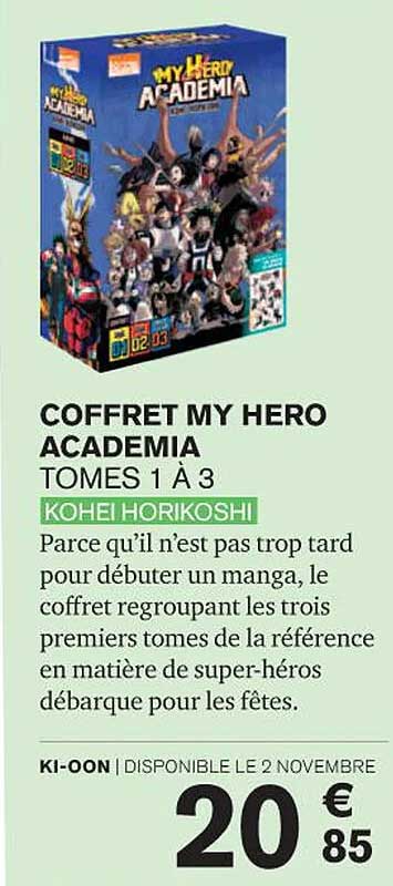 coffret my hero academia tomes 1 à 3 - kohei horikoshi