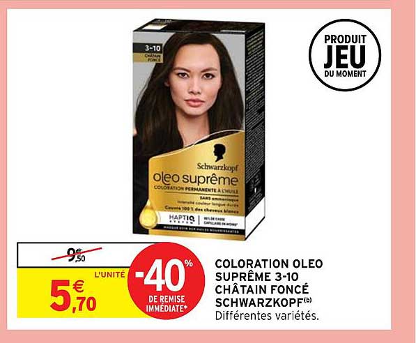 coloration oleo suprême 3-10 châtain foncé schwarzkopf